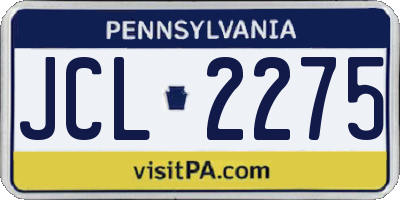 PA license plate JCL2275