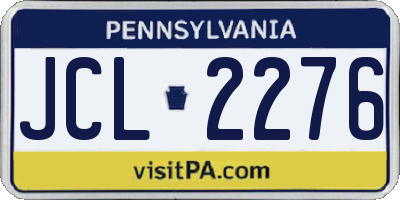PA license plate JCL2276