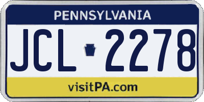 PA license plate JCL2278