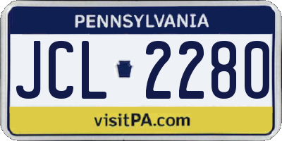 PA license plate JCL2280