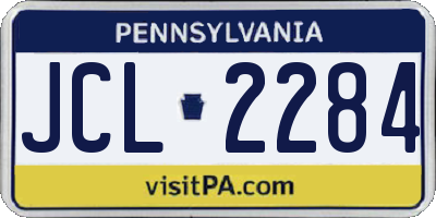 PA license plate JCL2284