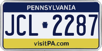 PA license plate JCL2287