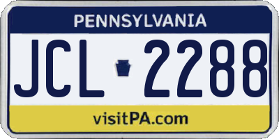 PA license plate JCL2288