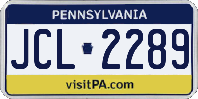 PA license plate JCL2289