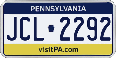 PA license plate JCL2292