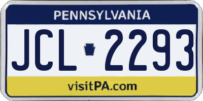 PA license plate JCL2293