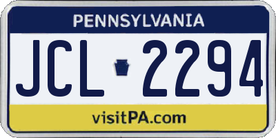 PA license plate JCL2294