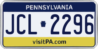 PA license plate JCL2296