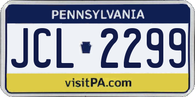 PA license plate JCL2299