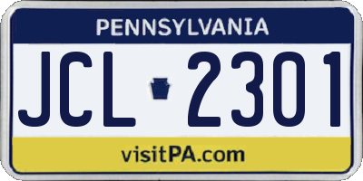 PA license plate JCL2301