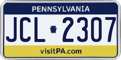 PA license plate JCL2307