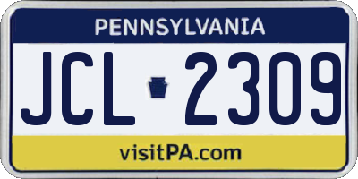 PA license plate JCL2309