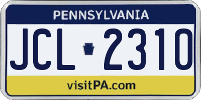 PA license plate JCL2310
