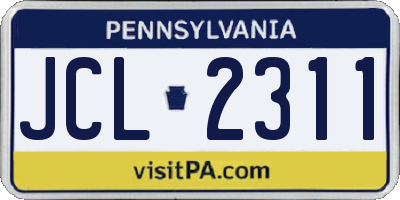 PA license plate JCL2311