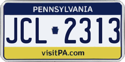 PA license plate JCL2313