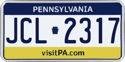 PA license plate JCL2317