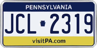 PA license plate JCL2319
