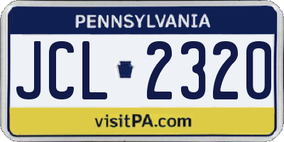 PA license plate JCL2320