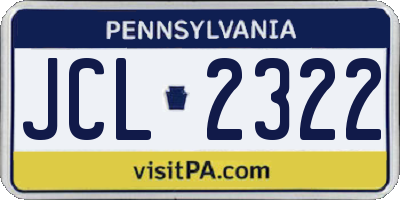 PA license plate JCL2322