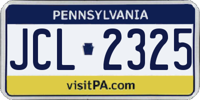 PA license plate JCL2325