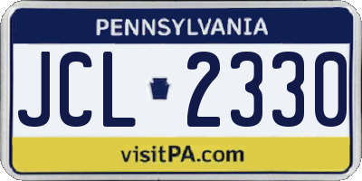 PA license plate JCL2330