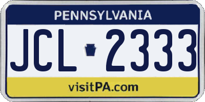 PA license plate JCL2333