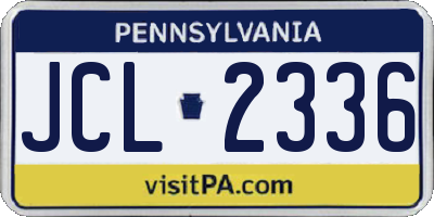 PA license plate JCL2336