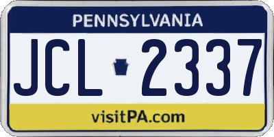 PA license plate JCL2337