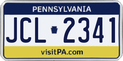 PA license plate JCL2341