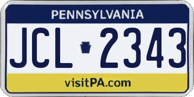 PA license plate JCL2343