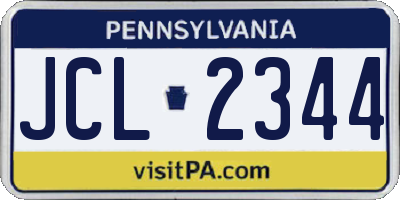 PA license plate JCL2344