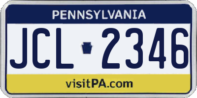PA license plate JCL2346