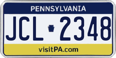 PA license plate JCL2348