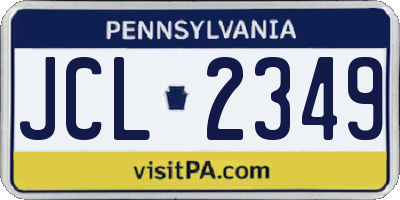 PA license plate JCL2349