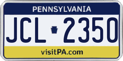 PA license plate JCL2350