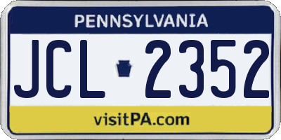 PA license plate JCL2352