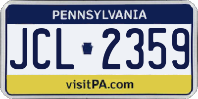 PA license plate JCL2359