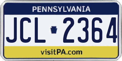 PA license plate JCL2364