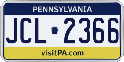 PA license plate JCL2366