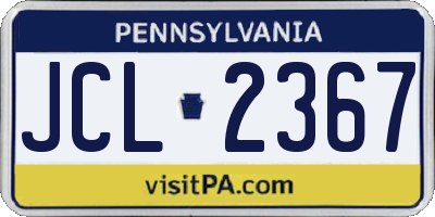 PA license plate JCL2367