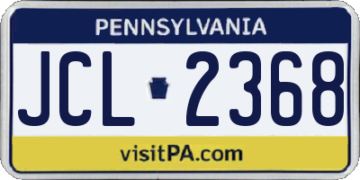PA license plate JCL2368