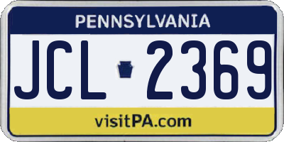 PA license plate JCL2369