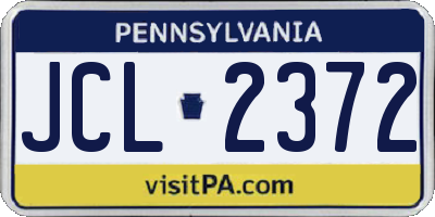 PA license plate JCL2372