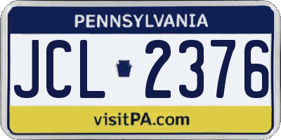 PA license plate JCL2376