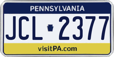 PA license plate JCL2377