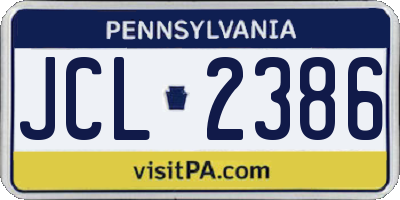PA license plate JCL2386