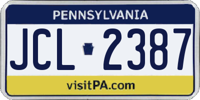 PA license plate JCL2387