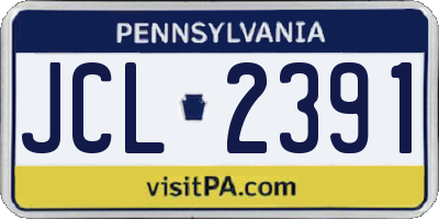 PA license plate JCL2391