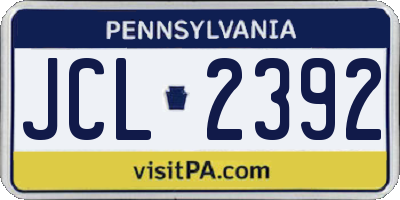 PA license plate JCL2392