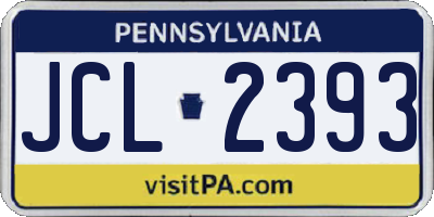 PA license plate JCL2393